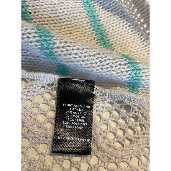 Torrid Long Sleeve Knit Tunic Top Size 1 Cream & Teal - Picture 5 of 6